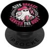 Pink Ribbon Cowgirl Spirit Give Breast Cancer the Boot Cowgirl Ghost Cappello Western Rosa PopSockets PopGrip Adesivo
