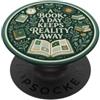 A Book A Day Keeps Reality Away Bookish A Book A Day Keeps Reality Away Librarian Bookish PopSockets PopGrip Adesivo