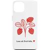 Merch di Amazon Custodia per iPhone 13 Citazione Divertente Cibo Amore a Prima Morsi Fragola
