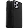 OtterBox Cover per iPhone 14 Pro Max Strada, resistente a shock e cadute, vero cuoio, 2 slot carte di credito, testata 3x vs norme MIL-STD 810G, Nero
