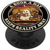 A Book A Day Keeps Reality Away Bookish A Book A Day Keeps Reality Away Librarian Bookish PopSockets PopGrip Adesivo