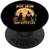 Great Dane Dog Mom Halloween Witch Costu Dondolo il cane mamma e strega vita alano Halloween PopSockets PopGrip Adesivo