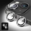 Zeponny Proteggi Obiettivo Fotocamera Compatibile con iPhone 12/12 Mini, Protezione per Obiettivo Della Fotocamera in Vetro Temperato 9H Glitterato, Anelli Metallici Individuali (Nero)