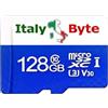 Generico ITALYBYTE Scheda di Memoria microSDXC 128GB, Classe 10 U3 A2 V30 Velocità fino a 100 MB/s, Camera Pro, GoPro, Drone, 4K, Video, PC, Notebook, SmartPhone, compatibile con Mac, Android, Windows, Linux