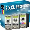 Inkadoo Set di cartucce d'inchiostro Refill compatibili per Canon 2X PG40+CL41 PIXMA IP2500 IP2600 MX300 MX310