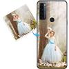 KARTXITAI Cover Personalizzata Compatibile con TCL 20 SE con Foto Testi logo,Custodia Morbido TPU Silicone Gel Trasparente Custom Case con Immagine,Testo+1 x Cinturino Universale