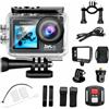AAFGVC Kozenix Action Camera 5K WiFi con Stabilizzazione Elettronica | Action camera 5K con doppio schermo, WiFi, stabilizzazione, custodia 30 m e supporto per scheda SD da 32 GB.