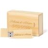 RXFSP Regalo Personalizzato Chiavetta USB 2.0 in Legno Con Incisione per Matrimoni, Anniversari, Lauree, Compleanni