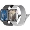 LEIXIUER 2 Pezzi Orologio Cinturini Maglia Milanese per Apple Watch 49mm 45mm 44mm 42mm 41mm 40mm 38mm,Magnetic Cinturino in Acciaio Inossidabile, per iWatch Ultra 2 Ultra Series 9 8 7 6 5 4 3(Argento/Nero)