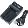 vhbw caricatore USB-C compatibile con Canon Legria HF M52, HF M56, HF M506, HF R36, HF R38 per camera + cavo USB-C + LED