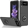 COQUE Custodia per Galaxy Z Flip 3 5G, custodia per telefono All Inclusive con supporto video ad anello, custodia per telefono pieghevole per Samsung Galaxy Z Flip 3 5G, colore: Nero