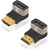 Duttek Adattatore HDMI 8K a 90 gradi e estensione a 270 gradi, connettore HDMI 2.1 maschio a femmina supporta 8K a 60Hz, HDR 4K@120Hz, Dolbyfor laptop, PC, monitor, TV-2 Pack