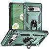 Aozuoton Custodia per Pixel 7a, custodia per telefono Google Pixel 7A con protezione schermo HD, grado militare 4,9 m, prova caduta, anello antiurto custodia protettiva per Google Pixel 7a, verde scuro