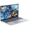 NIKOTSIS 16 PC Portatile Core i7 6500U processore fino 3,1GHz, Win 11 Notebook 16GB RAM SSD 512GB, Laptop Schermo 1200P IPS, Computer portatile porte USB 3.0 HDMI BT5.0 Tastierino Numerico Retroilluminato