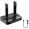 Leikurvo M.2 NVMe SATA SSD Clone Dock, USB 3.2 Gen 2x2 20Gbps Dual Bay M2 NVMe SSD Case Docking Station Reader Duplicator con Clonazione Offline Hard Disk Docking Station Clone Station per 2230/2242/2260/2280