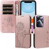 XINNI Custodia per Realme Note 60 4G | Tarassaco Farfalla Goffrato PU Pelle Portafoglio Copertura