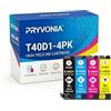 PRYVONIA T40D Cartucce d'inchiostro compatibili Multipack T40D1 T40D2 T40D3 T40D4 per Epson SureColor SC-T2100 SC-T3100 SC-T5100 SC-T3100N SC-T5100N SC-T3100M SC-T5100M, nero, 68ml C/M/Y ml
