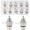 KUOQIY 10 Pezzi RCA Jack Terminale Presa Femmina, Connettore Audio Presa Femmina RCA (5 Nero + 5 Rosso), Argento