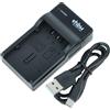 vhbw caricatore USB-C compatibile con Panasonic PV-GS50, PV-GS50S, PV-GS55, PV-GS70, SDR-H20, SDR-H250, SDR-H280, SDR-H40, SDR-H50 per camera + cavo USB-C + LED