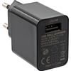 Inline Caricatore USB singolo, alimentatore di rete, adattatore di corrente, 100-240 V a 5 V/2,5 A, nero