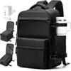 CADOLIM Wizzair - Zaino sottovuoto con pompa, bagaglio a mano, 40 x 30 x 20 cm, per uomo e donna, 40 x 30 x 20 cm, zaino da viaggio con pompa Easyjet, impermeabile, colore: nero, Pompa manuale nera