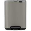 Brabantia Pattumiera a pedale Bo 4L (Platinum), Pattumiera con pedale e coperchio a chiusura soft, Secchio spazzatura facile da pulire con secchio interno rimovibile e sacchetti PerfectFit inclusi