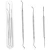 LEOUEANR 3 lime e sollevatori per unghie incarnite, sollevatori angolari a doppia estremità e lima per unghie in acciaio inox, set per la cura delle unghie per pedicure a casa (argento)