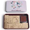PEANUTS Snoopy Holiday Stamp Set con tampone inchiostro personaggio giocattol...