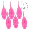 UKCOCO 6 Pezzi Esche Artificiali da Pesca Rosa, Esche Morbide in Silicone Riutilizzabili, Leggere, per Laghi e Fiumi, per Appassionati di Pesca
