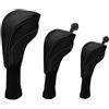 Xgdsnly 3 Pezzi Coprimazza con Calza Imbottito Coprimazza da Golf Elastico Copri Testa per, Nero