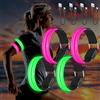 Aicharynic 4 bracciali a LED USB, a LED, riflettenti, per bambini, per jogging, corsa, sport (2 rossi, 2 verdi)