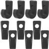ibasenice 10 Pezzi Gancio di Fissaggio per Kayak e Canoa, Gancio Piccolo a J in Pp Nero, per Fissaggio Attrezzatura, Uso Outdoor e Nautico, /Pezzo