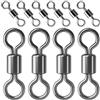 Zerodeko 100 Pezzi Girella da Pesca Rolling Barrel Swivel Connettore in Rame, Argento, per Pesca in Acqua Salata e Dolce, Accessorio Leggero e Professionale