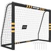 SPORTNOW Porta da Calcio 240x160 cm con Telaio in Metallo Nero e Giallo