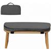 Folpus Sedile da Meditazione Meditazione Sgabello Banco con Cuscino Spesso Sollievo Pressione Telaio Legno Bambù Finitura Naturale Fodera Rimovibile Facile, Grigio Scuro