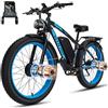 Zylvro H5 Bici Elettrica per Adulti, Bicicletta Elettrica con Doppio Motore, 52V 25Ah Batteria, 24 x 4 Fat Tire Ebike, 7 Velocità, AWD per Fuoristrada, Strada, Pendolari
