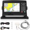 TRDEWR Navigatore GPS Marino da 7 Pollici con Display LCD, Posizionamento, Plotter Cartografico for Barche, Navigazione Antenna Navigazione Precisa