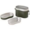 Qianly Gavetta in Alluminio con Coperchio Portatile Gavetta Militare con Manico Resistente Set di Pentole da Campeggio per, Contenitore Per Il Pranzo In Alluminio A Forma Di Vita