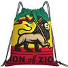 Generic con Coulisse Zaino Coulisse Judah Lion with Flag King of Zion Sacca Sportiva Fashion Sacca Zaino Sportivo per All'Aperto Uomo Donna 36X42Cm
