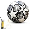 HALORIN Pallone da calcio misura 5 in pelle sintetica con pompa, ago da palla in rete, borsa da trasporto, regalo per ragazzi, fan di calcio, scuola e concorsi di club