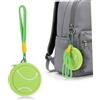 OFFSCH Portachiavi Tennis in Pvc a Forma di Palla da Tennis, Portamonete Sportivo Cerniera per Zaini, Protegge Monete e Piccoli Oggetti, Accessorio Colorato e Giocoso per Studenti