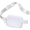 ASFWAGQ Marsupio da donna da uomo, alla moda, per sport, piccola borsa a tracolla da donna, borsa a tracolla in tela, con cinturino regolabile, bianco, Standard, alla moda