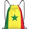EDPXKL Borsa da palestra con coulisse, stampa della bandiera del Senegal, borsa sportiva per bambini, sacca sportiva con coulisse, per palestra, shopping, 36x42 cm