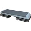 Hmluxury Piattaforma aerobica, 110 cm, step fitness con 4 rialzi, altezza regolabile da 10,2 a 20,3 cm, portata 250 kg, per casa, palestra, cardio e allenamento della forza (grigio)