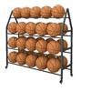 YYLMKMFC-AE Espositore for palloni da Interni Espositore for Basket con Ruote, for Calcio pallavolo Calcio Rugby, autoportante a Quattro Strati