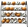 Lpmengs-EU Carrello portaoggetti for palloni da Basket, Doppio Carrello Largo for palloni da Calcio con rotelle girevoli, Attrezzatura for espositore da Basket