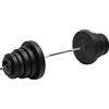 Générique Set di manubri in acciaio cromato 90 kg con dischi di peso stampati, 4 x 5 kg, 2 x 7,5 2 1,25 15 10 manubri peso cemento plastica serrature stella per allenamento