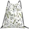 Generic Fashion Borsa Sportiva da Palestra Earth Tone Eucalyptus White Sacca Sportiva Stampa Zainetti per Adulto Piscina Donna 36X42Cm