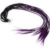 BRIGHTFUFU Treccia Intrecciata con Ventosa per Casco da Bici e Moto, Coda di Cavallo Sfumata Viola e Nero, Aspetto Audace e Montaggio Sicuro per Scooter