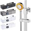 Serenophile Staffa quadrata per soffione doccia, staffa girevole regolabile in ABS con tubo rettangolare e base per tubi da 30 x 18 mm (nero)